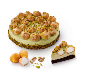 Profiteroles Pistachio Cake